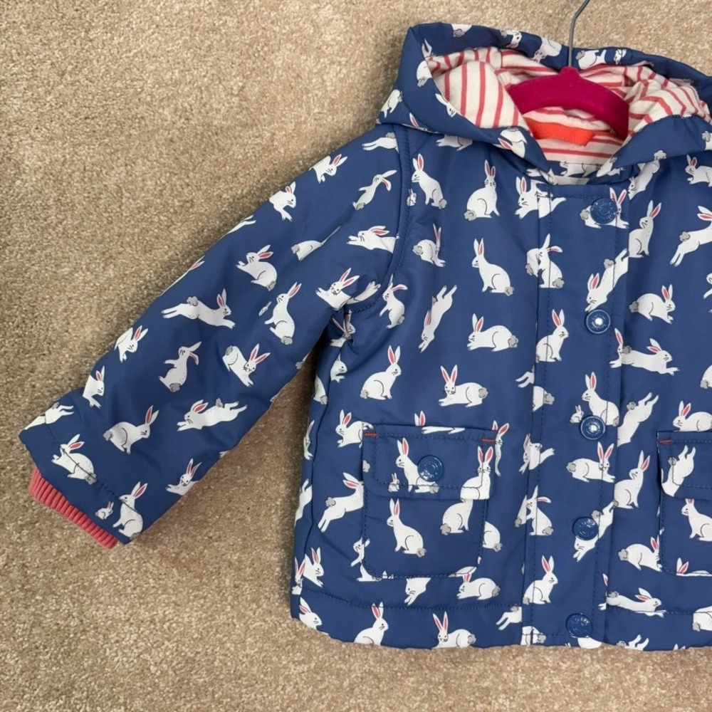 BABY BODEN Bunny Rabbit Jacket Girls Size 6-12 months 6M‎ 12M Puffer Coat